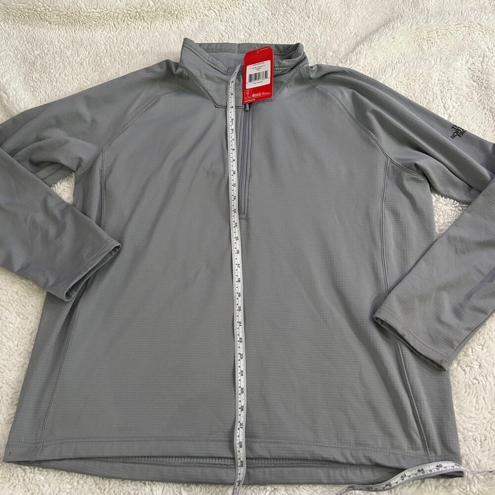 NWT North Face Sweater Mens 2XL Gray Tech 1/4 Zip Fleece Pullover Outdoors Hikin - Picture 5 of 8